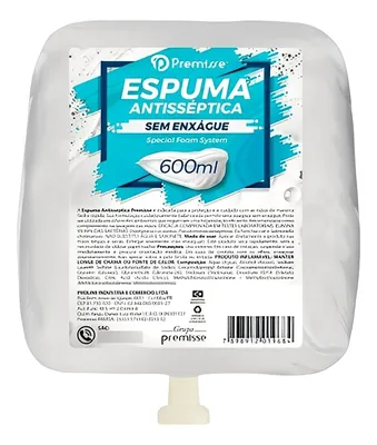 Alcool Espuma Antisseptica Premisse Refil 600ML