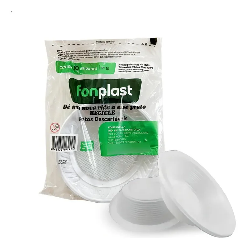 Prato Plast. 15 Cm Branco (fundo) Fonplast C/10