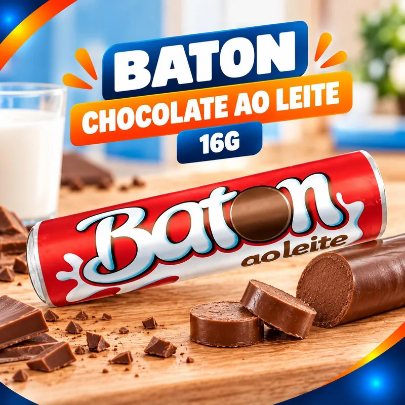 Baton Chocolate Ao Leite Bastao 16G