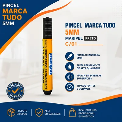Pincel Marca Tudo 5MM Preto C/01 (49714)