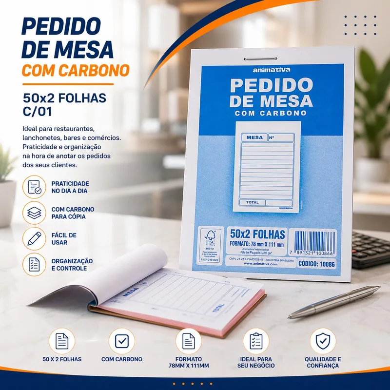 Pedido Mesa C/carbono 50X2 C/01 (4858)