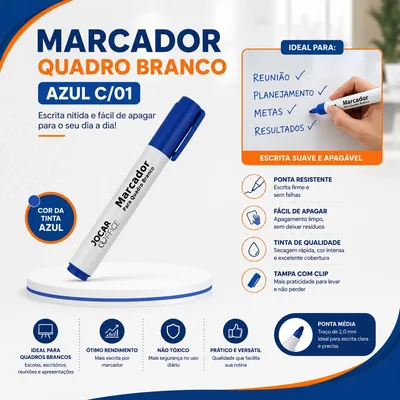 Marcador Quadro Branco Maripel/jocar AZULC/01 (138798)
