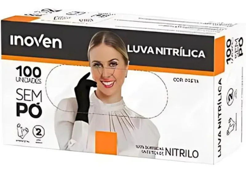 Luva Nitrilica Preta - P - C/100