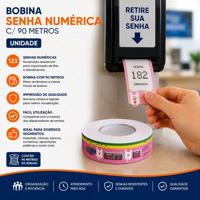 Bobina Senha Numerica Mac Len C/90 Metros Unit (127175)