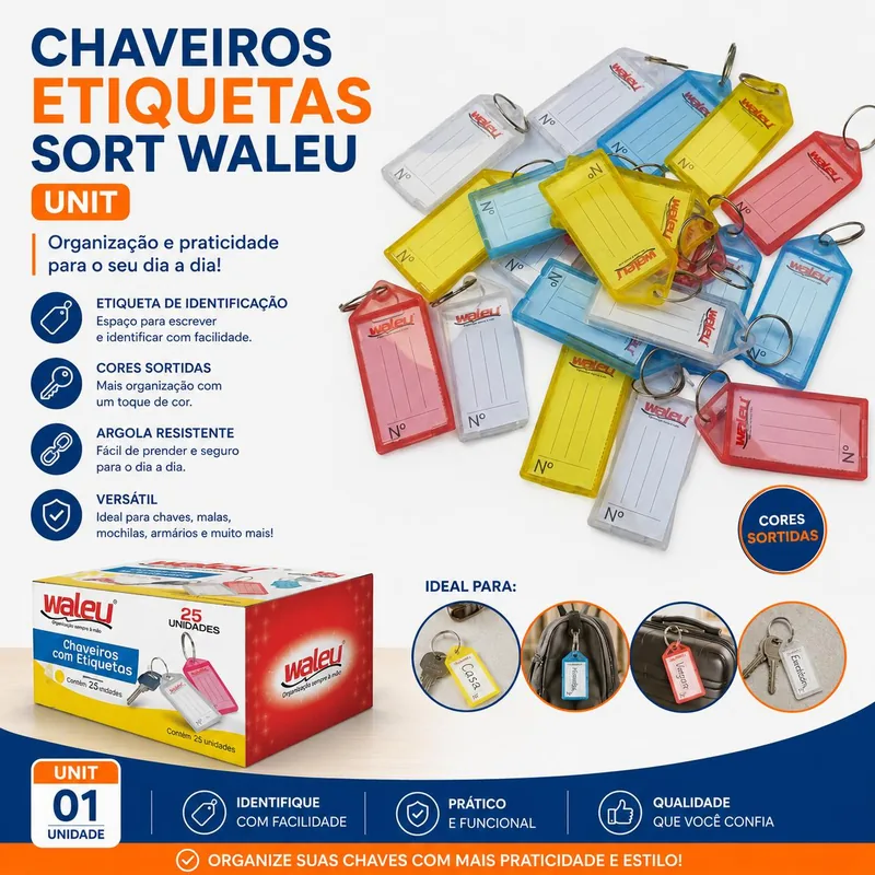 Chaveiros Etiquetas Sort Waleu Unit