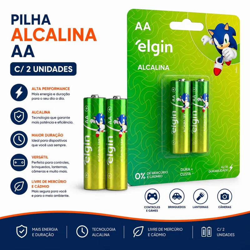 Pilha Alc. Peq. Aa Elgin/maxprint C/2 (68087)