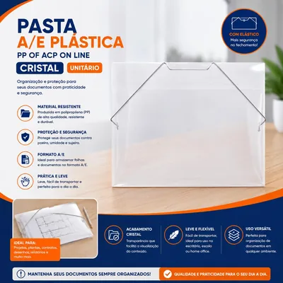 Pasta A/e Plast Pp Of Acp On Line Cristal Unit (7426)