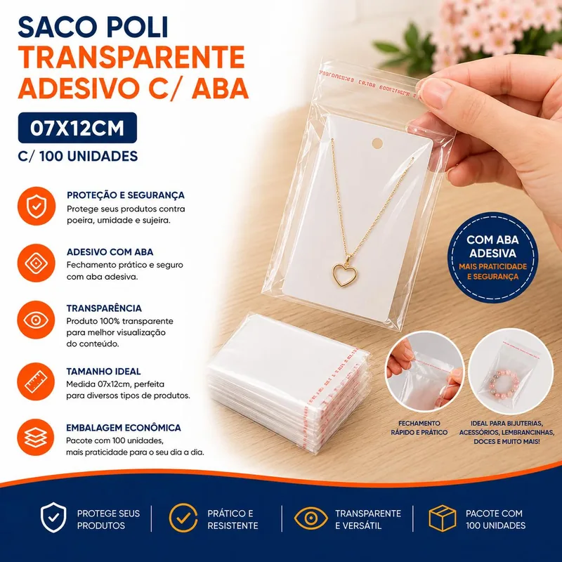 Saco Poli Transp. Ades 07X12 C/aba Cromus C/100 (112446)