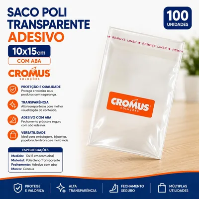 Saco Poli Transp. Ades 10X15 C/aba Cromus C/100 (79515)