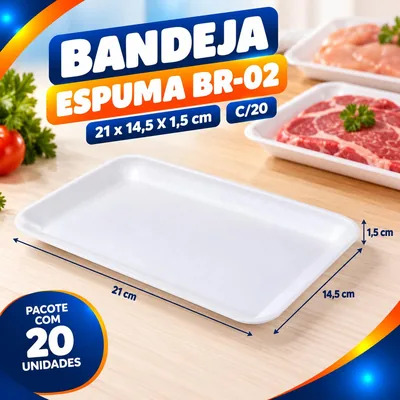 Bandeja Esp. BR-02 Bca (21X14,5X1,5) C/20 (fr 02) Fibraform