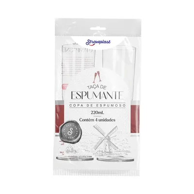 Taca Cristal 220 Ml (champagne) Straw 314 C/4