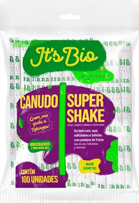 Canudo Bio. Sache Super Shake (895) 10MM Straw C/100