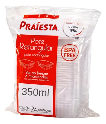 Pote 0350 Ml (prafesta) Retangular (8308) C/24