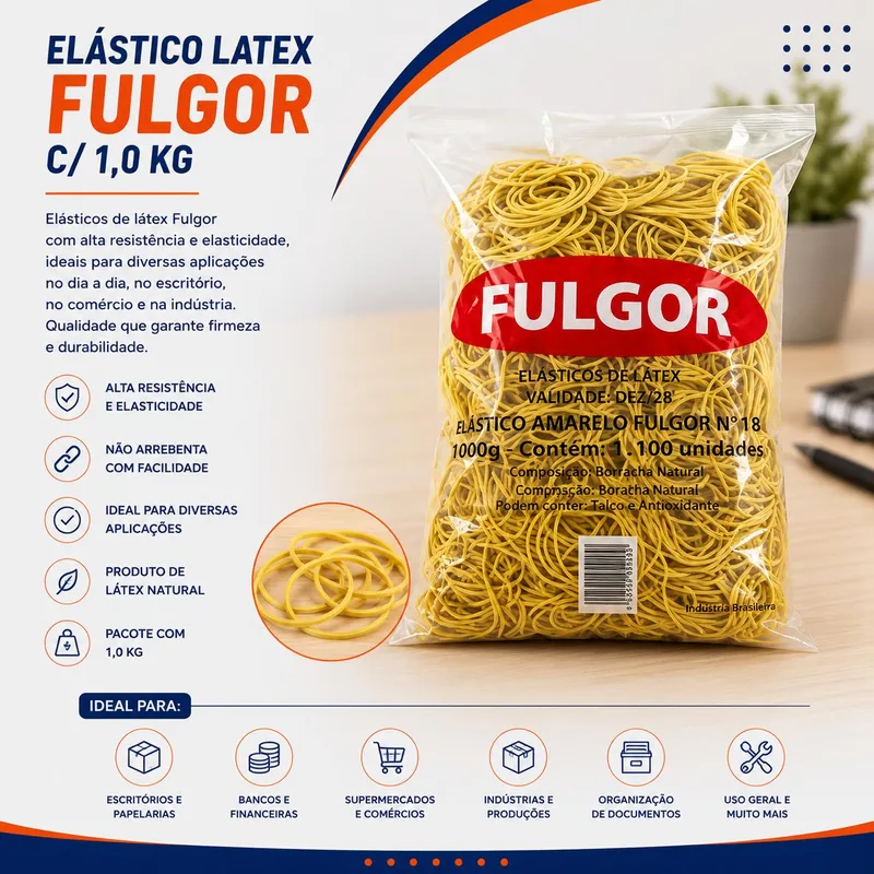 Elastico Latex Fulgor c/ 1,0 Kg (COD.46346/1457)