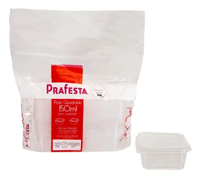 Pote 0150 Ml (prafesta) Quadrado (8456) C/tp C/20