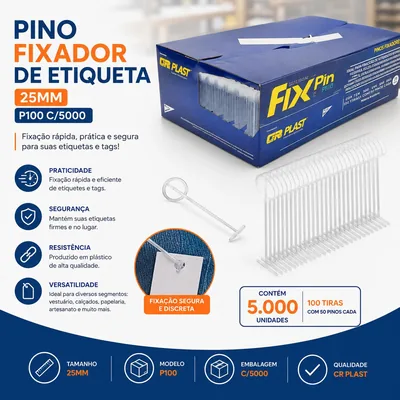 Pino Fixador Etiq 25MM P100 C/5000