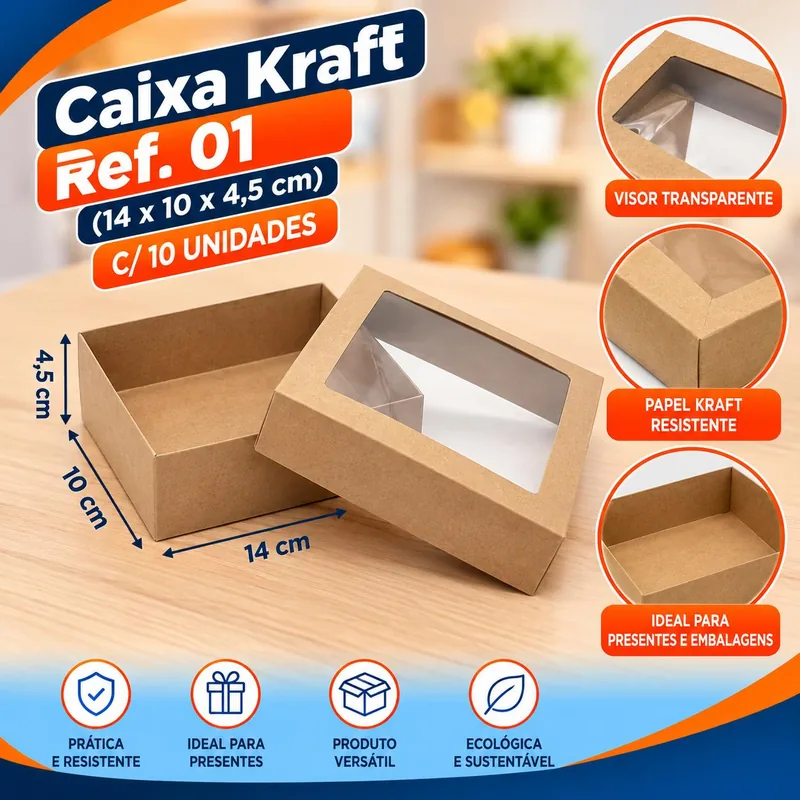 Caixa Kraft REF.01 (14X10X4,5) C/10