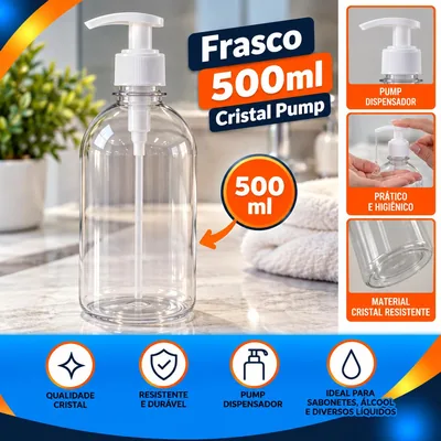 Frasco 0500ML Cristal Pump