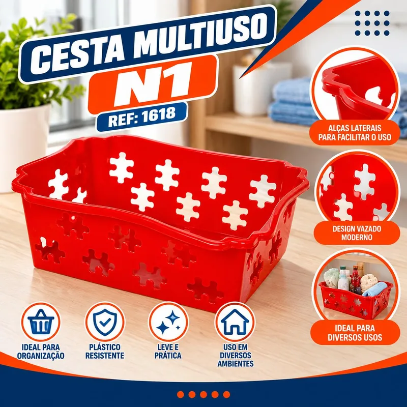 Cesta Multiuso N1 Vermelha Jaguar Ref: 1618
