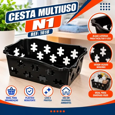 Cesta Multiuso N1 Preta Jaguar (1618)