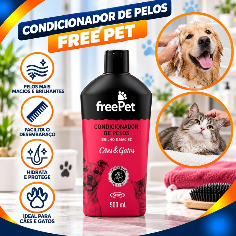 Condicionador de Pelos Free Pet 500ML