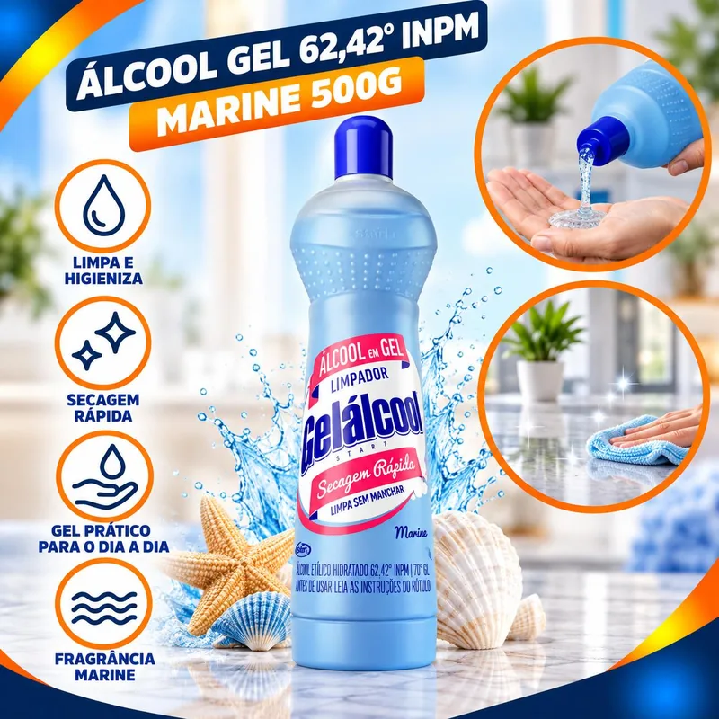Alcool Gel 62,42° Inpm Marine 500G