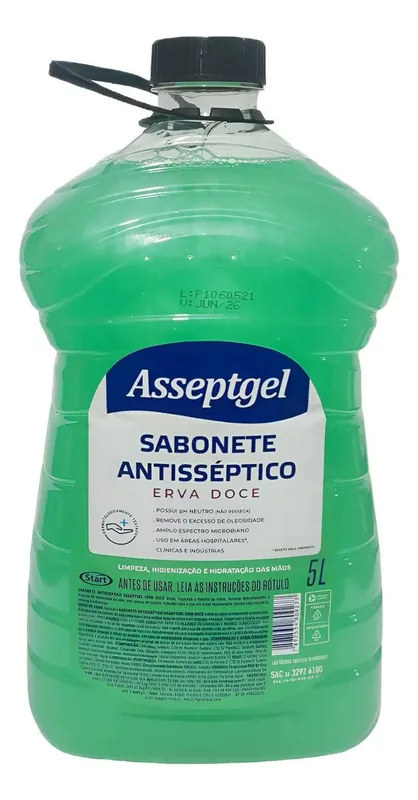 Sabonete Asseptgel Erva Doce 5L (71443)