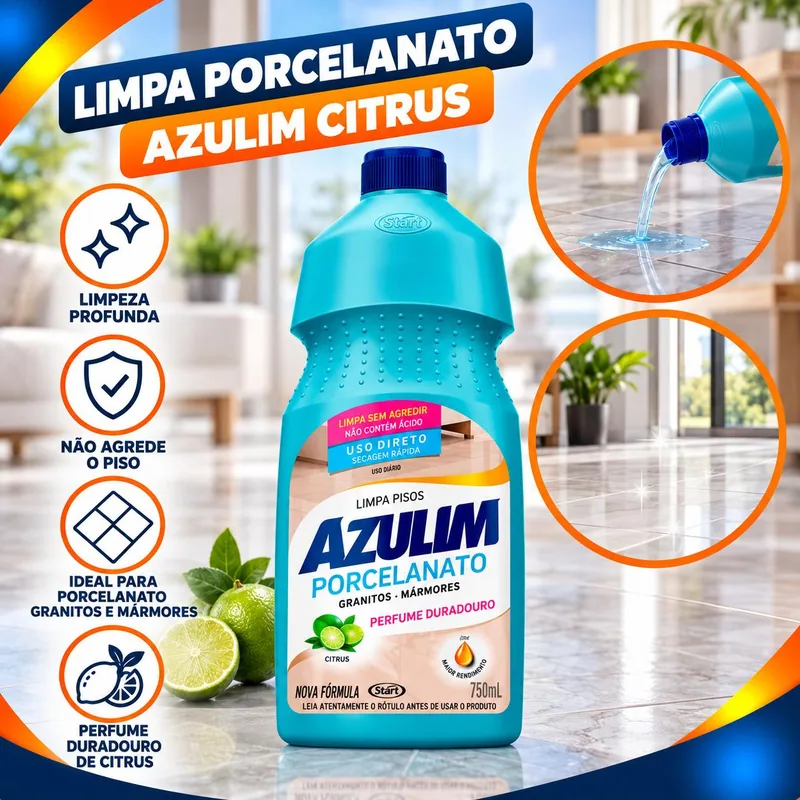 Limpa Porcelanato Citrus Azulim 750ML (REF.5071)