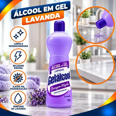 Alcool Gel 62,42° Inpm Lavanda 500G (2149)