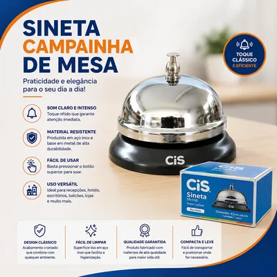 Sineta Campainha de Mesa Cis SN-100 (106903)