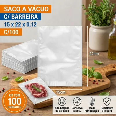 Saco A Vacuo c/ Barreira 15X22X0,12 C/100