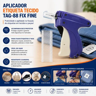 Aplicador Etiqueta Tecido TAG-88 Fix Fine