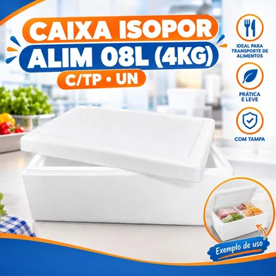 Caixa Isopor Alim 08L (4KG) C/tp Un