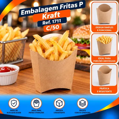Embalagem Fritas P Kraft (1711) C/50